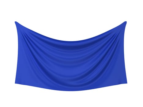 Blank cloth banner. 3d illustration isolated on white background