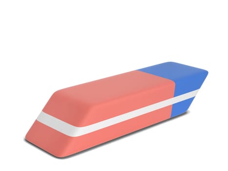 Single eraser. 3d illustration isolated on white background