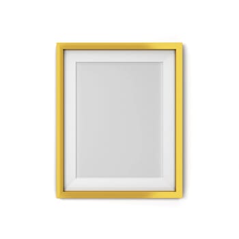 Blank frame mockup. 3d illustration isolated on white background
