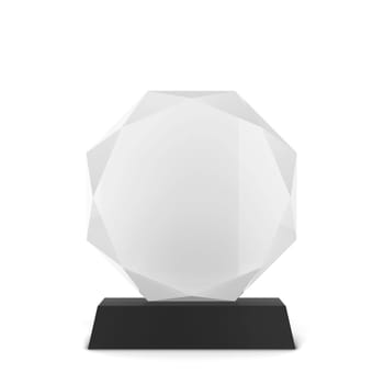 Glass award. 3d illustration isolated on white background