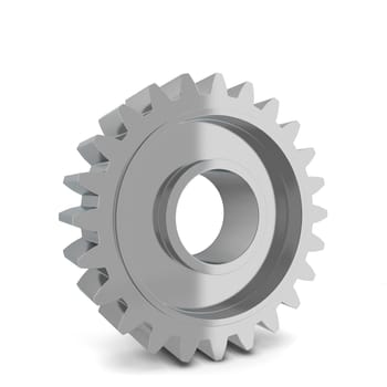 Single gear. 3d illustration isolated on white background