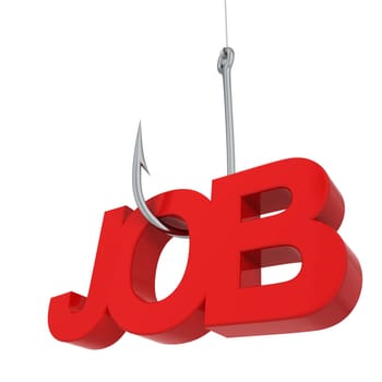 Job on a hook. 3d illustration isolated on white background