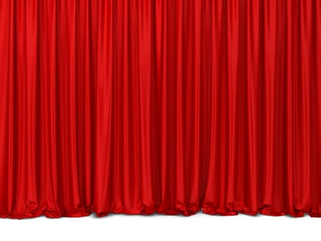 Theater curtains. 3d illustration isolated on white background