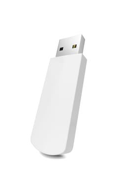 Blank usb flash drive. 3d illustration isolated on white background