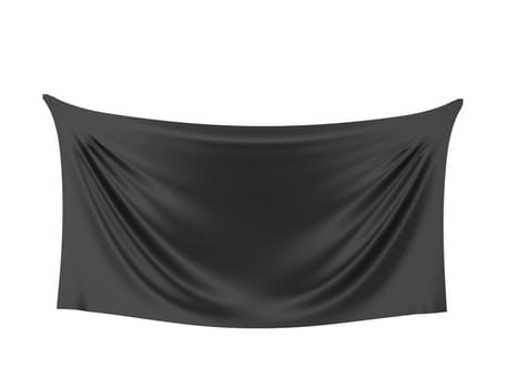 Blank cloth banner. 3d illustration isolated on white background
