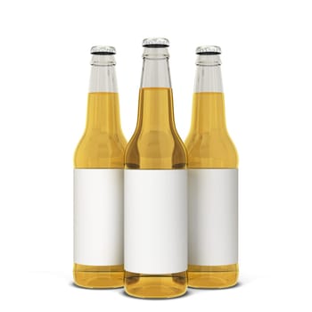 Beer bottle. 3d illustration isolated on white background