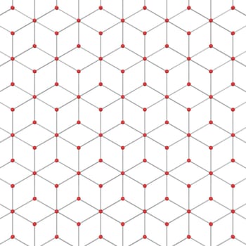 Abstract hexagon pattern. 3d illustration isolated on white background