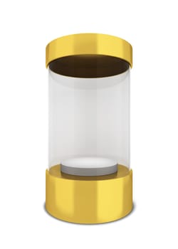 Cylinder showcase. 3d illustration isolated on white background
