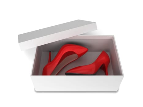 Shoe box. 3d illustration isolated on white background