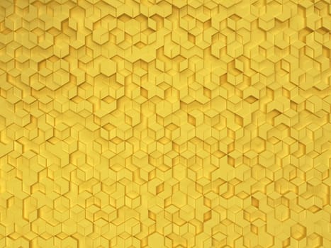 Hexagons made of rhombuses. 3d background