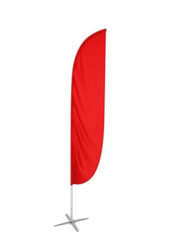 Blank feather flag banner. 3d illustration isolated on white background