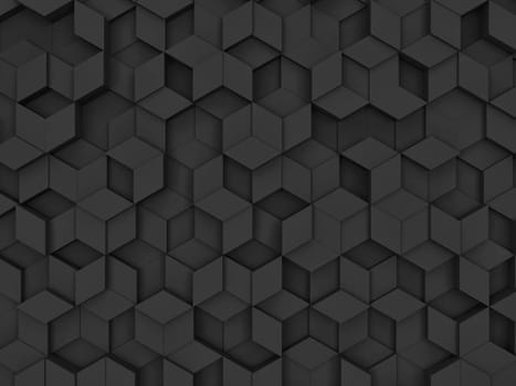 Hexagons made of rhombuses. 3d background