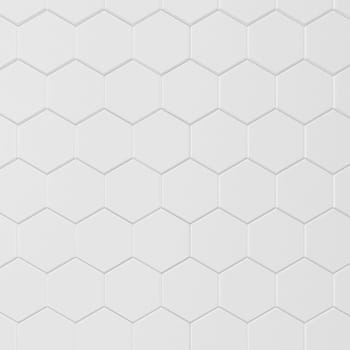 White hexagonal tile. 3d background