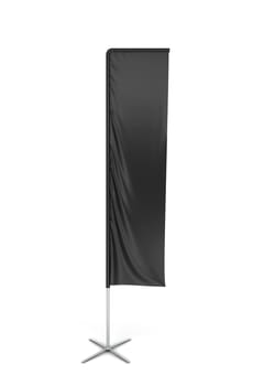 Blank rectangle flag banner. 3d illustration isolated on white background