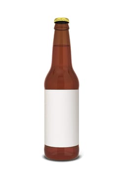 Beer bottle. 3d illustration isolated on white background