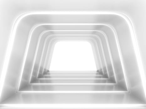 Abstract futuristic tunnel. 3d illustration