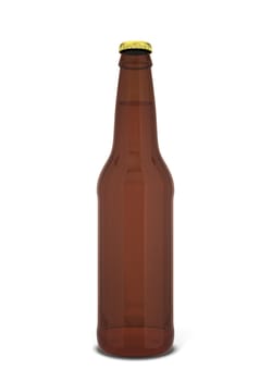Beer bottle. 3d illustration isolated on white background
