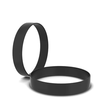 Two rubber bracelets. 3d illustration isolated on white background