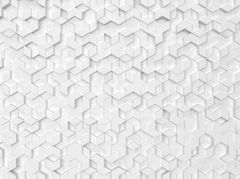 Hexagons made of rhombuses. 3d background