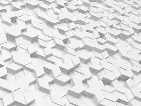 Hexagons made of rhombuses. 3d background