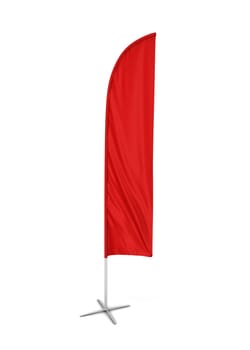 Blank feather flag banner. 3d illustration isolated on white background