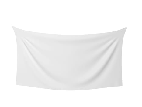 Blank cloth banner. 3d illustration isolated on white background