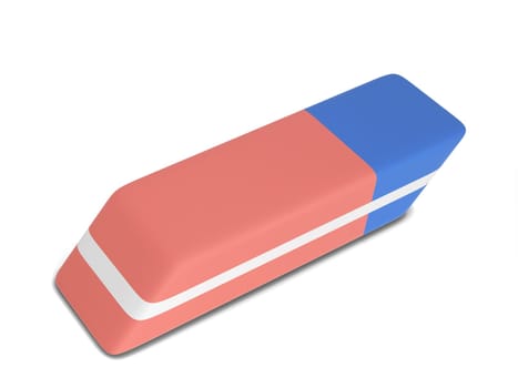 Single eraser. 3d illustration isolated on white background