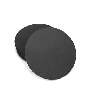 Blank coasters template. 3d illustration isolated on white background