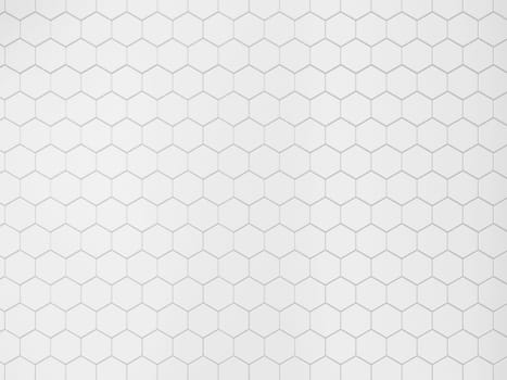 White hexagonal tile. 3d background