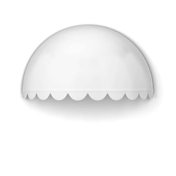 Spherical store awning. 3d illustration isolated on white background