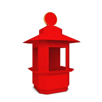 Blank kiosk shop. 3d illustration isolated on white background
