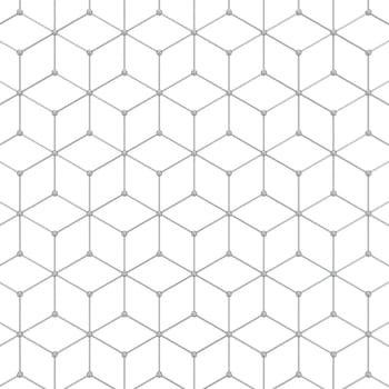 Abstract hexagon pattern. 3d illustration isolated on white background