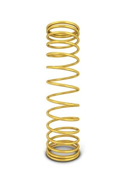 Metal spring. 3d illustration isolated on white background