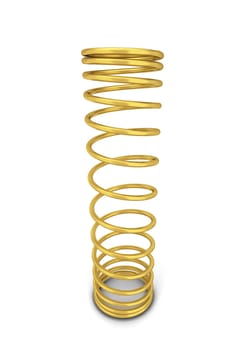 Metal spring. 3d illustration isolated on white background