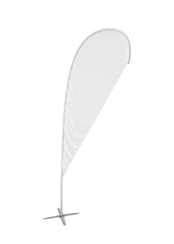 Blank teardrop banner flag. 3d illustration isolated on white background