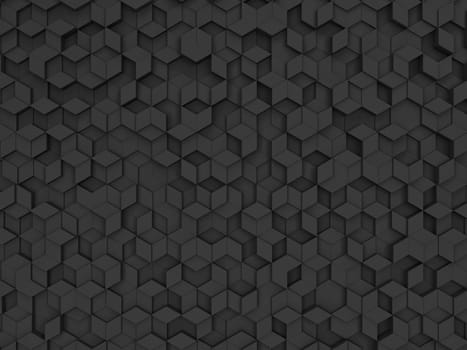 Hexagons made of rhombuses. 3d background