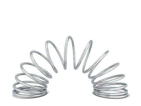 Metal spring. 3d illustration isolated on white background