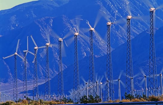 Wind turbines in California desert