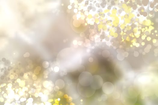 Abstract blurred festive background  for Christmas with bokeh defocused golden lights.