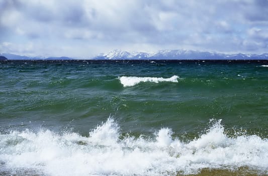 Stormy Lake Tahoe in California