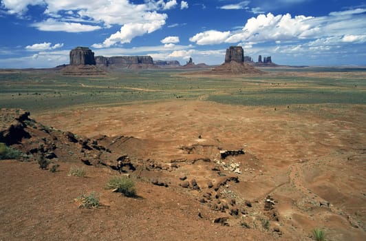 View of Mittens in Monument Valley, Arizona