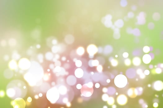 Abstract green light and white colorful summer bokeh background.