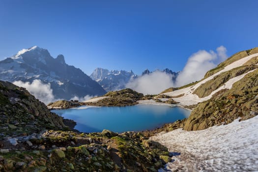 Mont Blanc massif in the French Alps