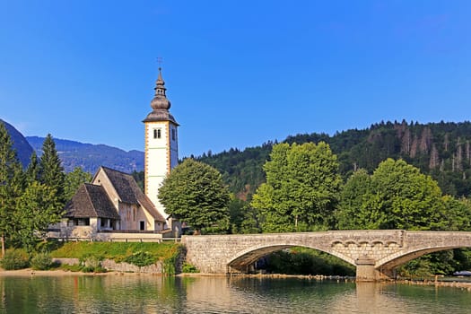 Church of St John the Baptist in Ribčev Laz at the head of Lake Bohinj