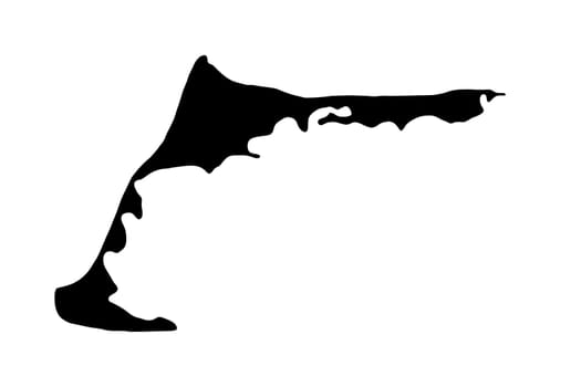 Silhouette of the peninsula Zingst, Darß and Fischland.