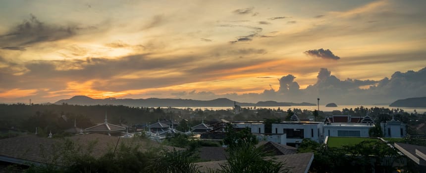 Beautiful Sunrise in Phuket, Thailand, a tropical country.
