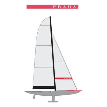 PRADA logo fashion luxury brand italy yacht clothes illustration