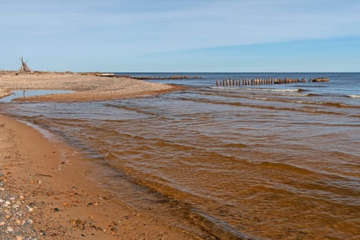 Quiet Waters and Ruins on a Remote Beach on the Great Lakes on Whitefish Point on Lake Superior in Upper Michigan