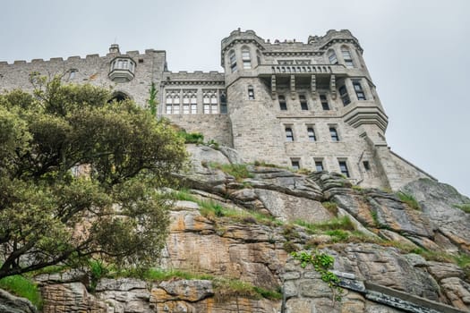 Marazion, England -  May 2018 : St Michaels Mount island hilltop castle, Marazion near Penzance, Cornwall, UK