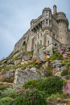 Marazion, England -  May 2018 : St Michaels Mount island fortress and gardens, Marazion near Penzance, Cornwall, UK